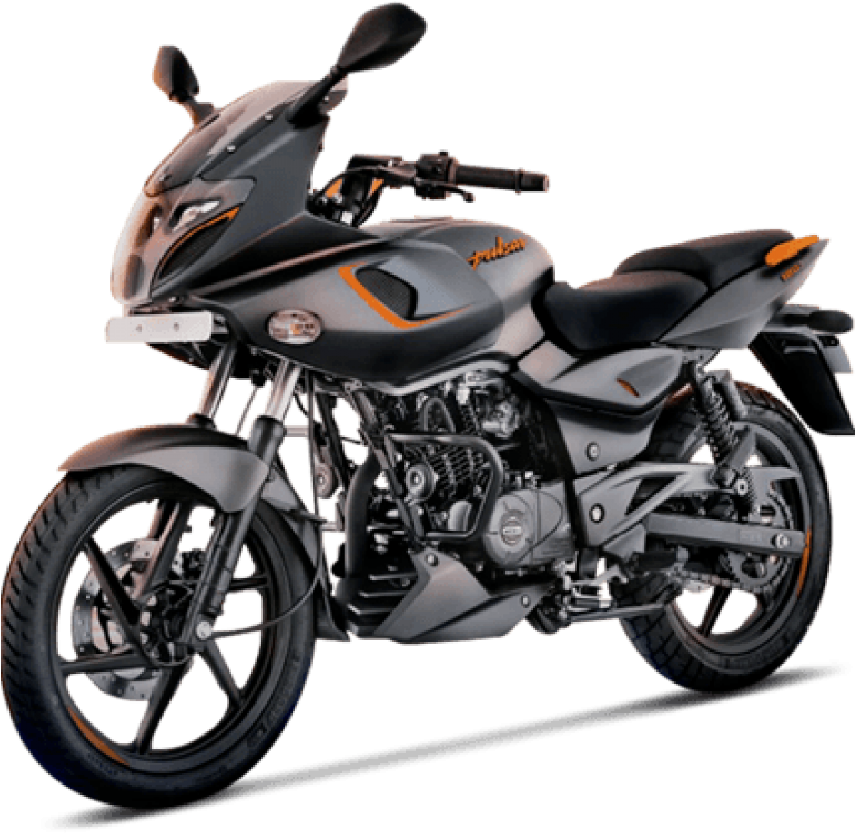 Black Pulsar Motorcycle Profile View PNG