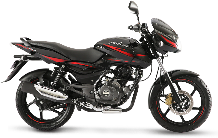 Black Pulsar Motorcycle Studio Shot PNG