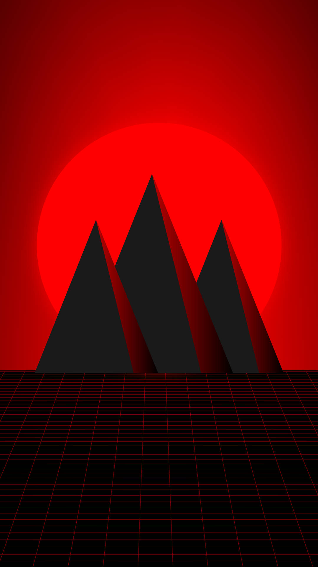 Black Pyramid With Blood Red Sun