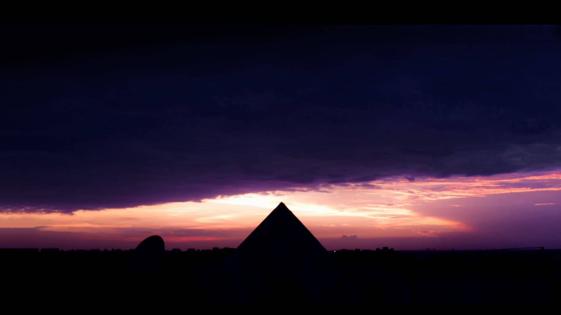 Black Pyramid With Colorful Sky
