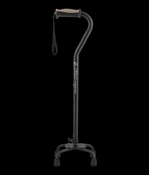 Black Quad Cane Stability Walking Aid PNG