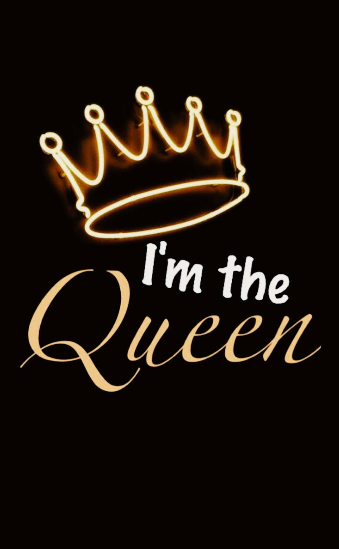 Download Black Queen With Glowing Crown Wallpaper 