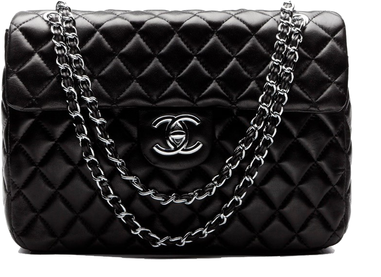 Black Quilted Designer Purse PNG