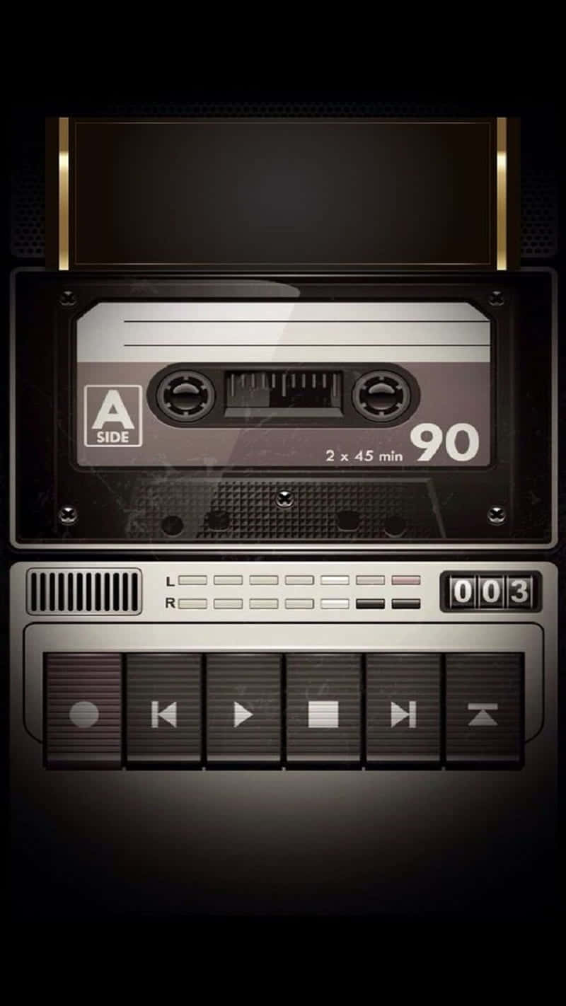 Black Radio Cassette Recorder Icons Wallpaper