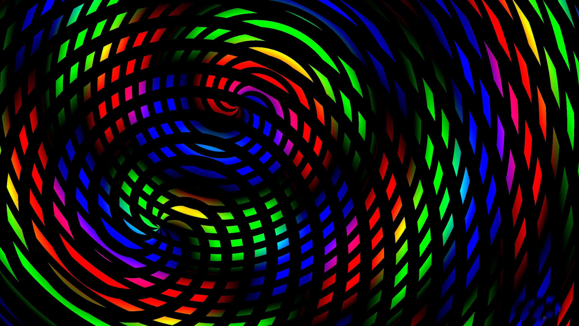 A Colorful Spiral Pattern With A Black Background Wallpaper