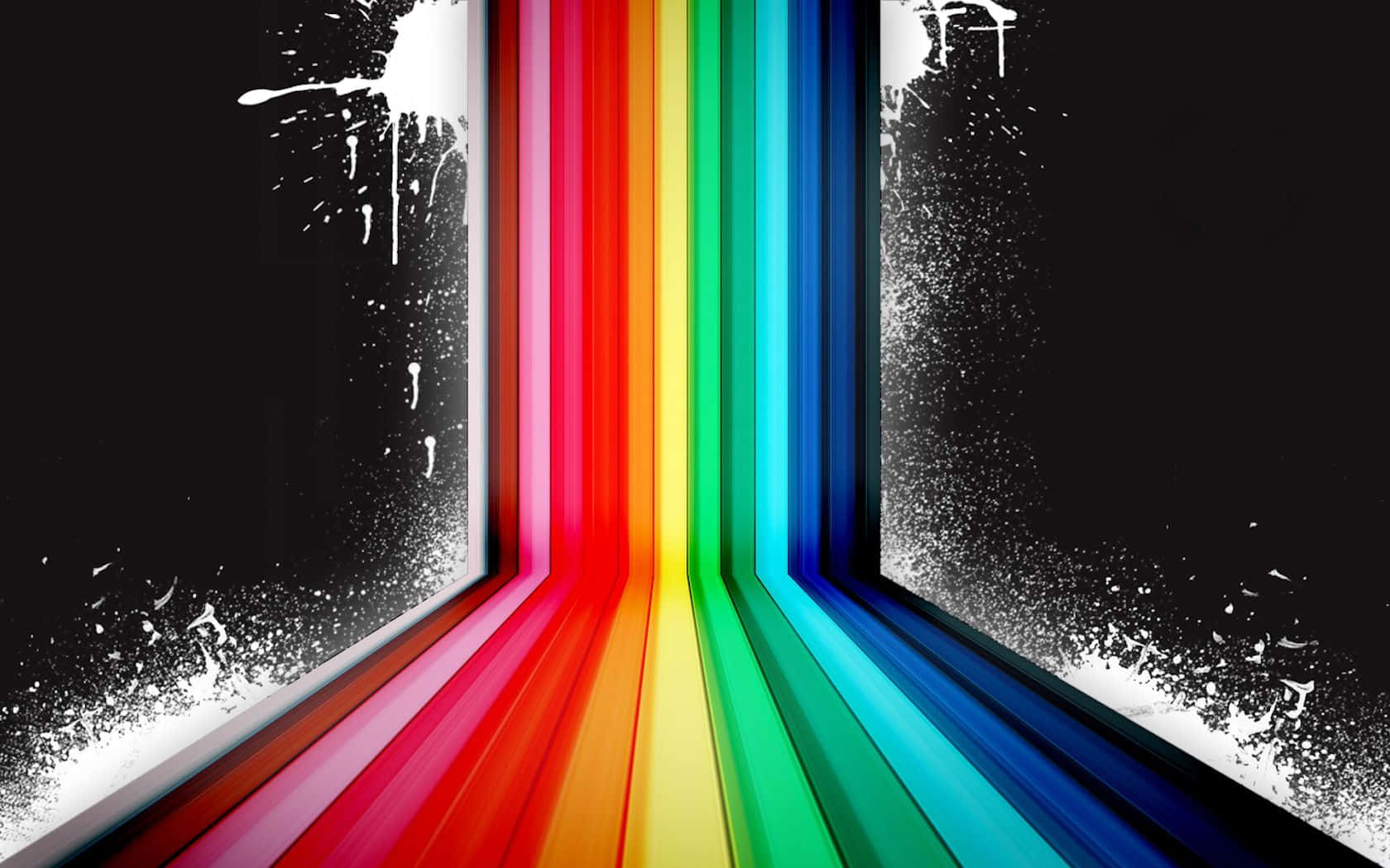 Arcoírisnegro Con Salpicaduras Blancas. Fondo de pantalla