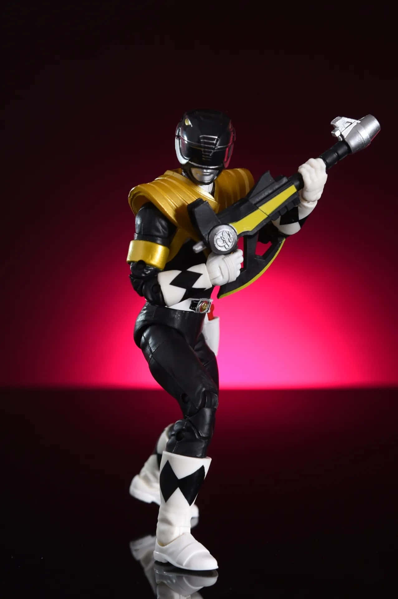 Black Ranger Action Figure Pose Wallpaper