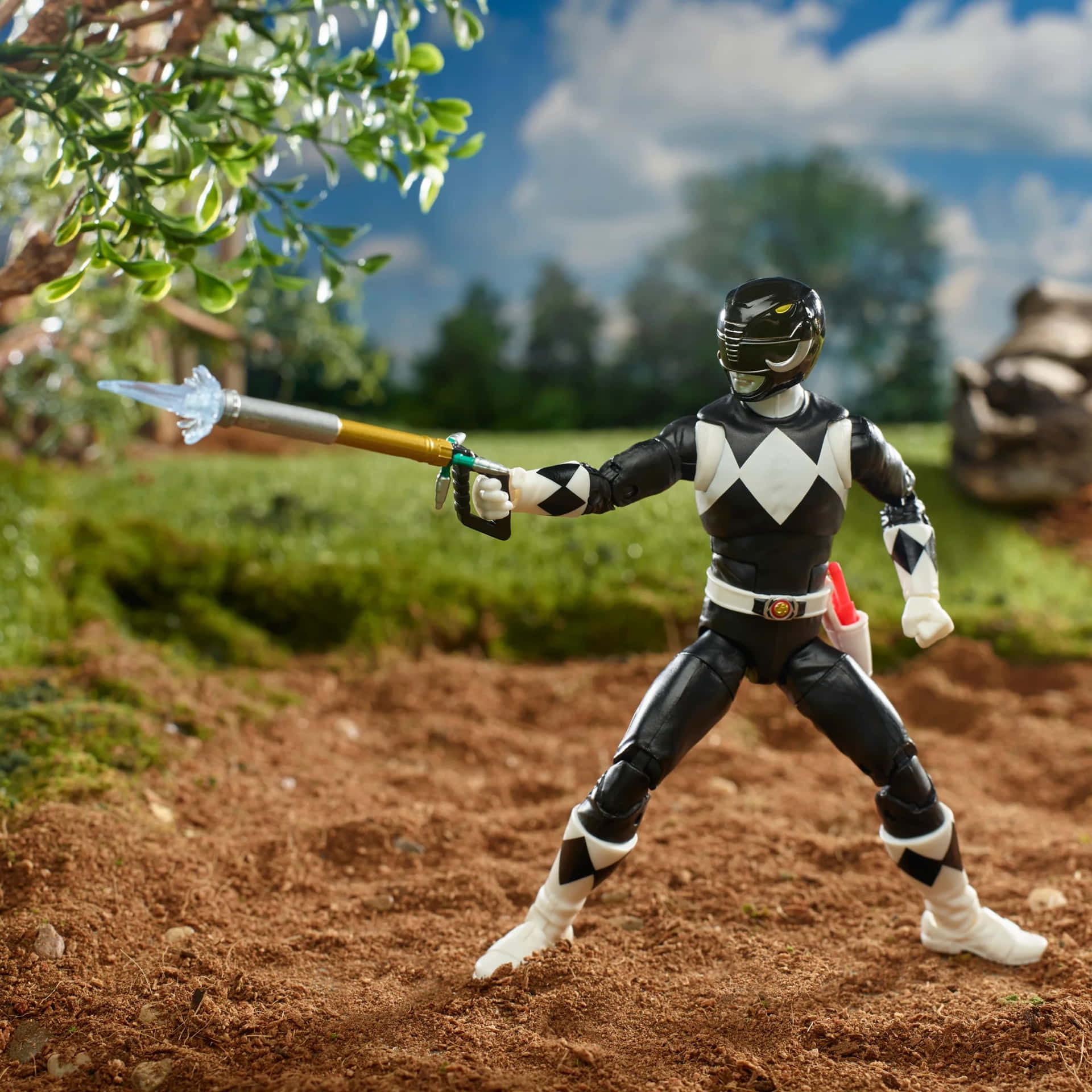 Black Ranger Action Figure Pose Wallpaper