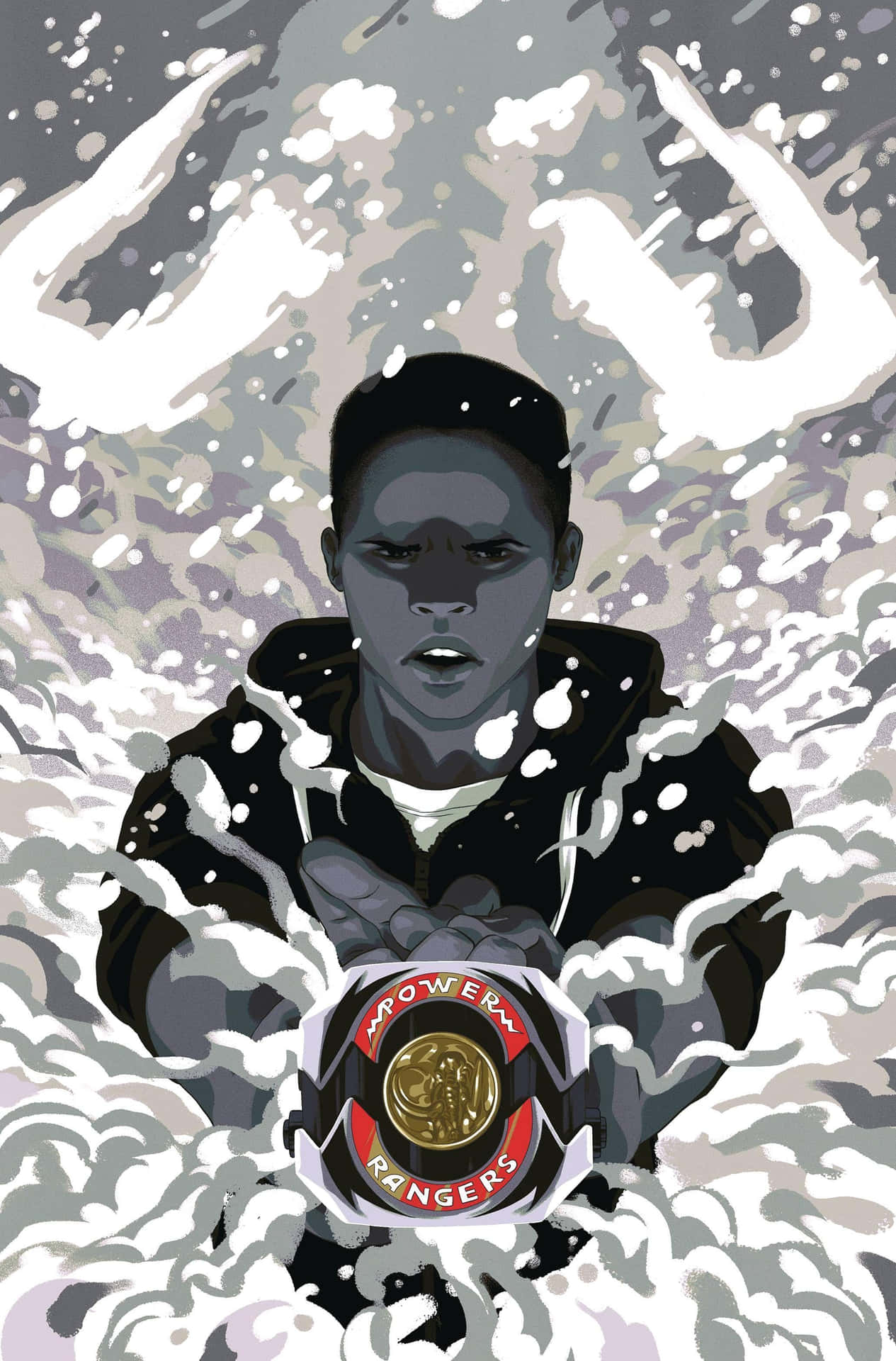 Black Ranger Snowy Backdrop Artwork Wallpaper