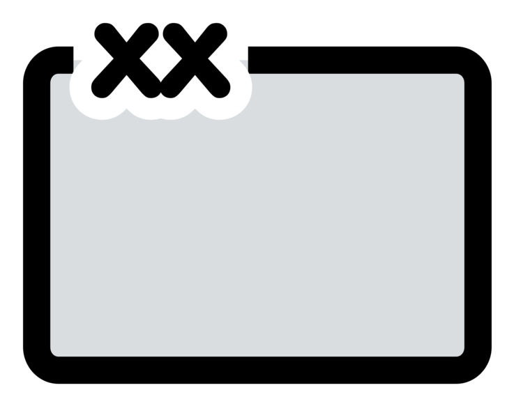 Black Rectangle Error Icon PNG