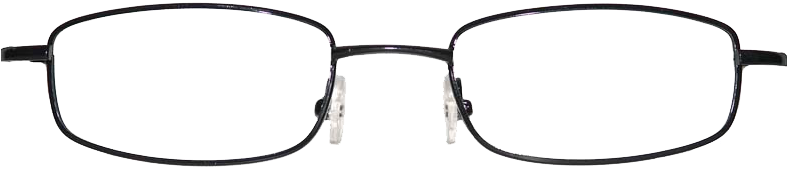 Black Rectangular Eyeglasses Transparent Background PNG