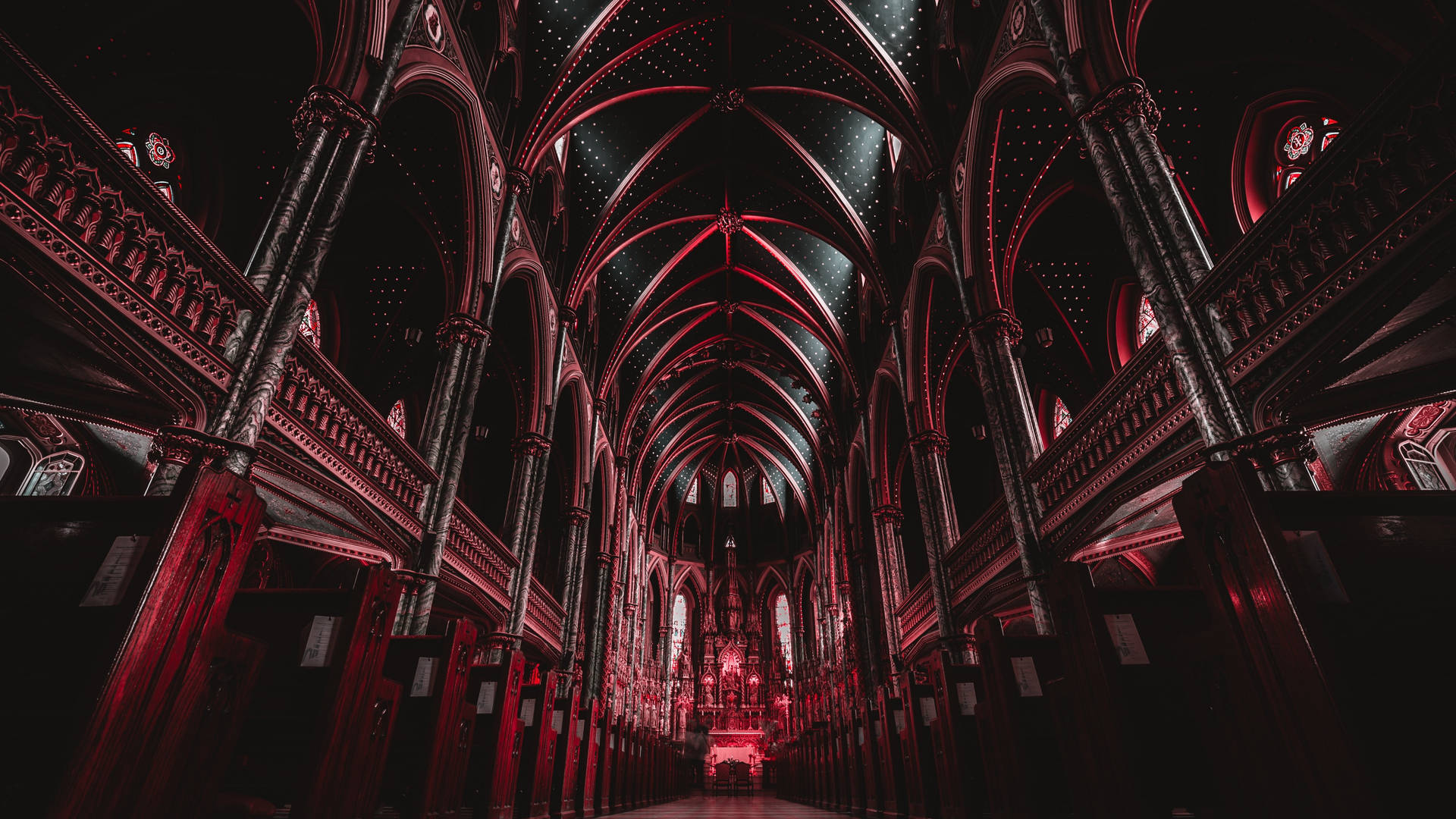 Black Red 4k Cathedral