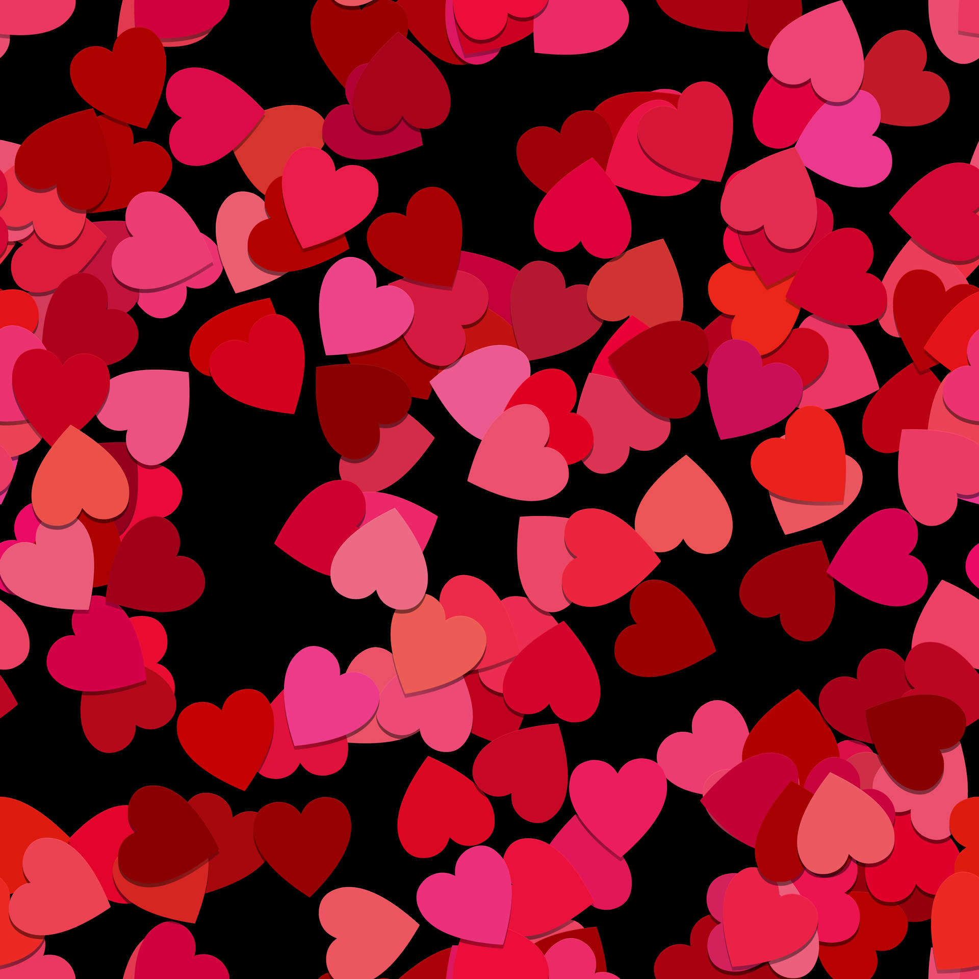 Black Red 4k Hearts Wallpaper