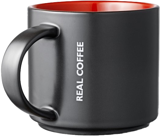 Black Red Coffee Mugwith Text PNG