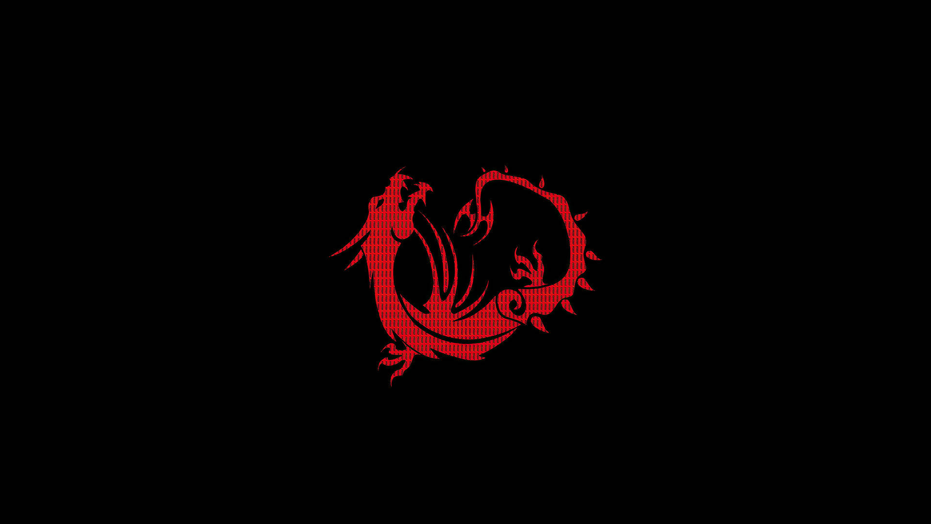Black Red Dragon Minimal Wallpaper