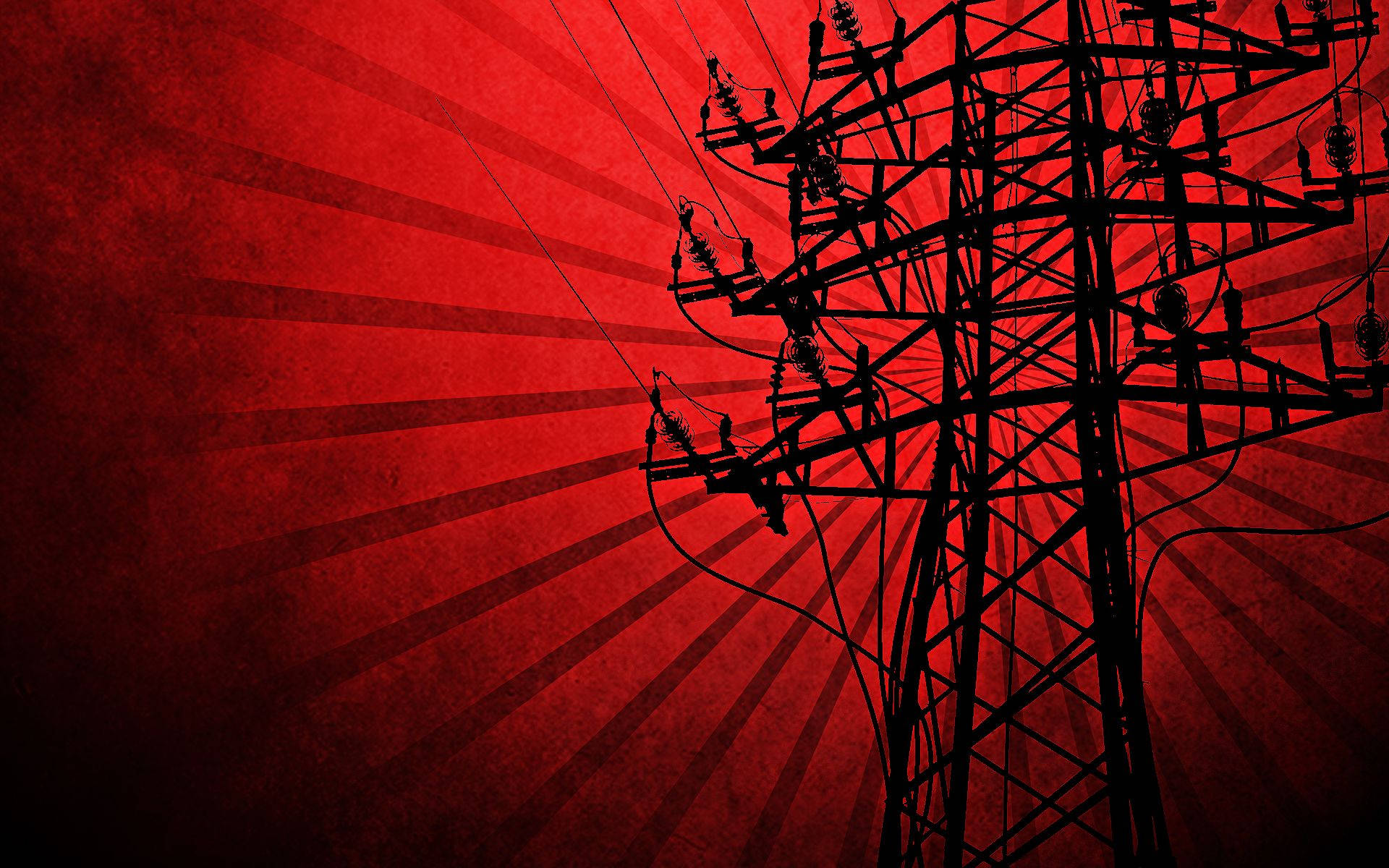 Black Red Electricity Tower Picture