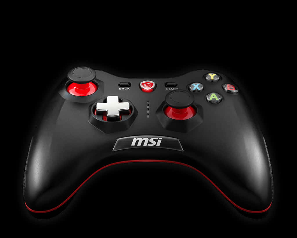 Black Red M S I Gaming Controller PNG
