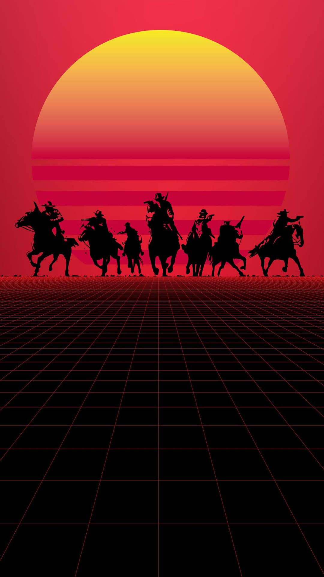 Sort-rød Minimalistisk Red Dead Redemption 2 Tapet Wallpaper