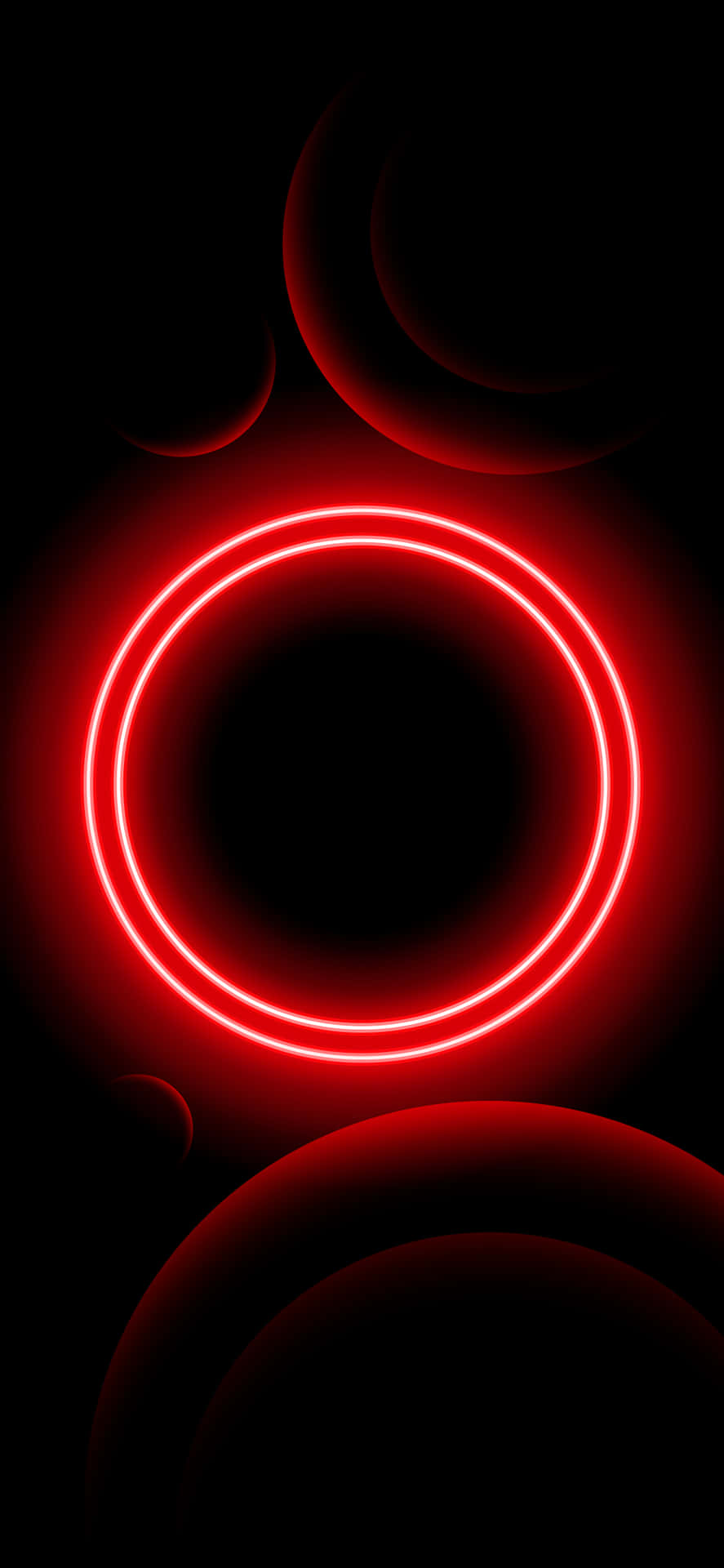 Black Red Neon Circle Wallpaper