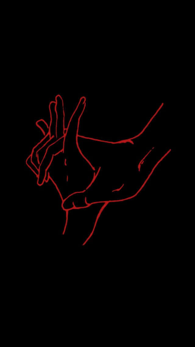 Illustrazioneal Neon In Nero E Rosso Che Mostra Due Mani Che Si Tengono Sfondo