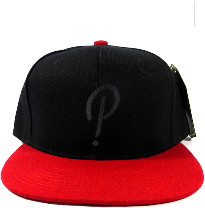 Black Red Snapback Hatwith Question Mark PNG