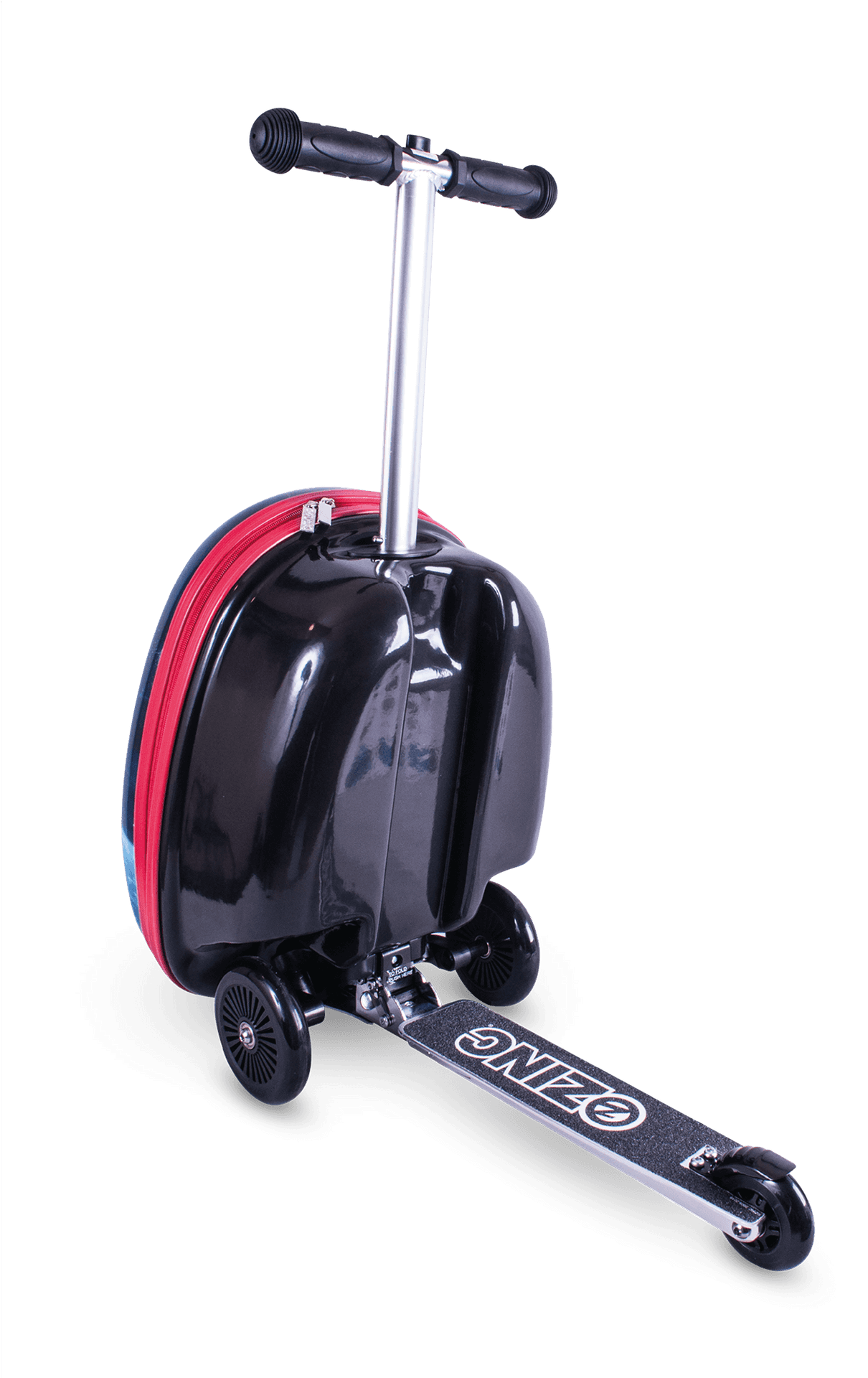 Black Red Suitcase Scooter PNG