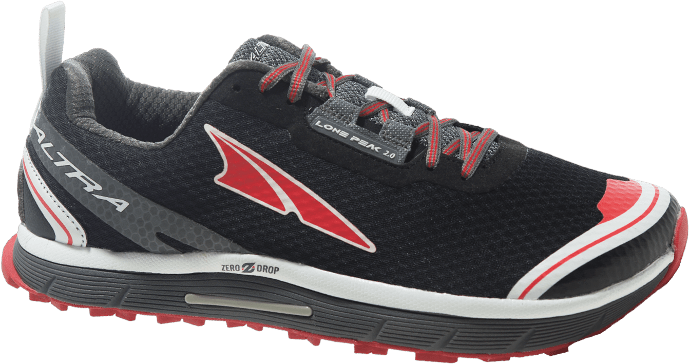 Black Red Trail Running Shoe PNG