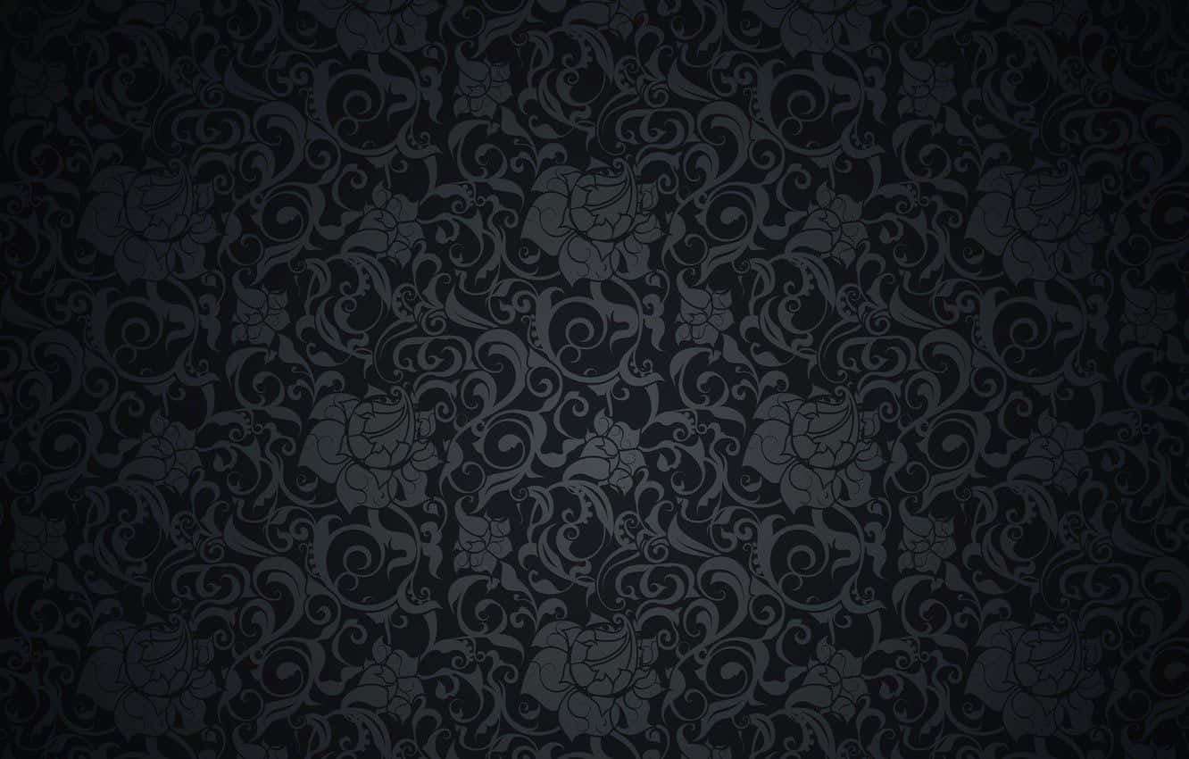 Black Retro Floral Textile Wallpaper