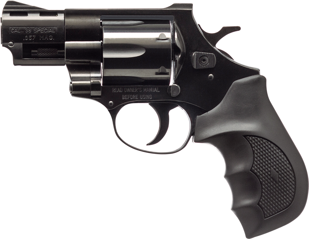 Black Revolver Firearm Transparent Background PNG