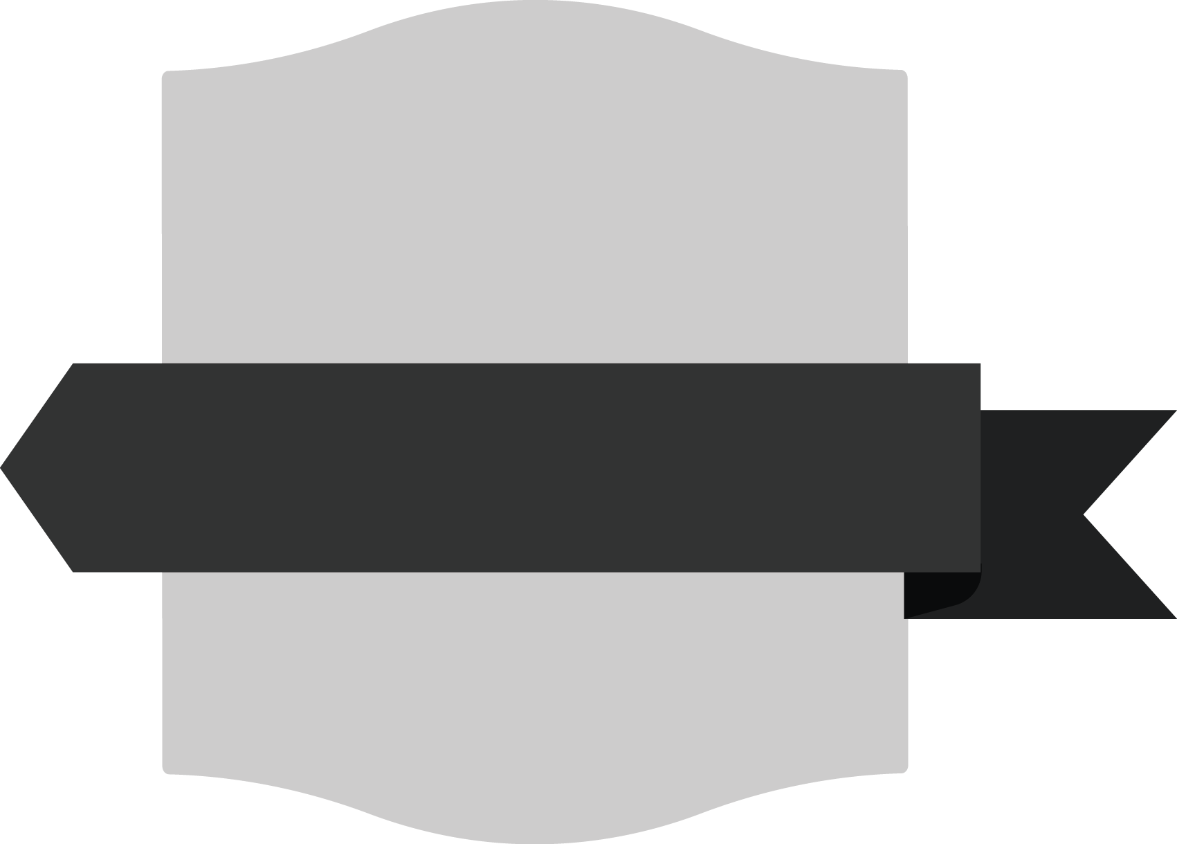 Black Ribbon Banner Graphic PNG