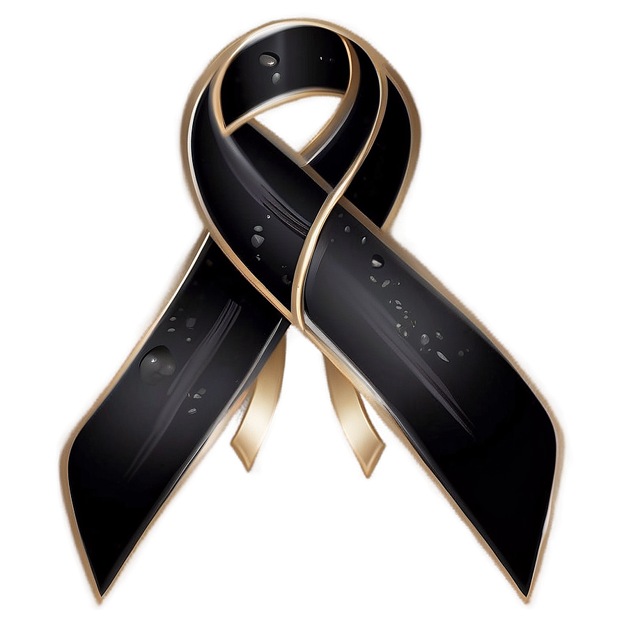 Black Ribbon Symbol Png 06202024 PNG