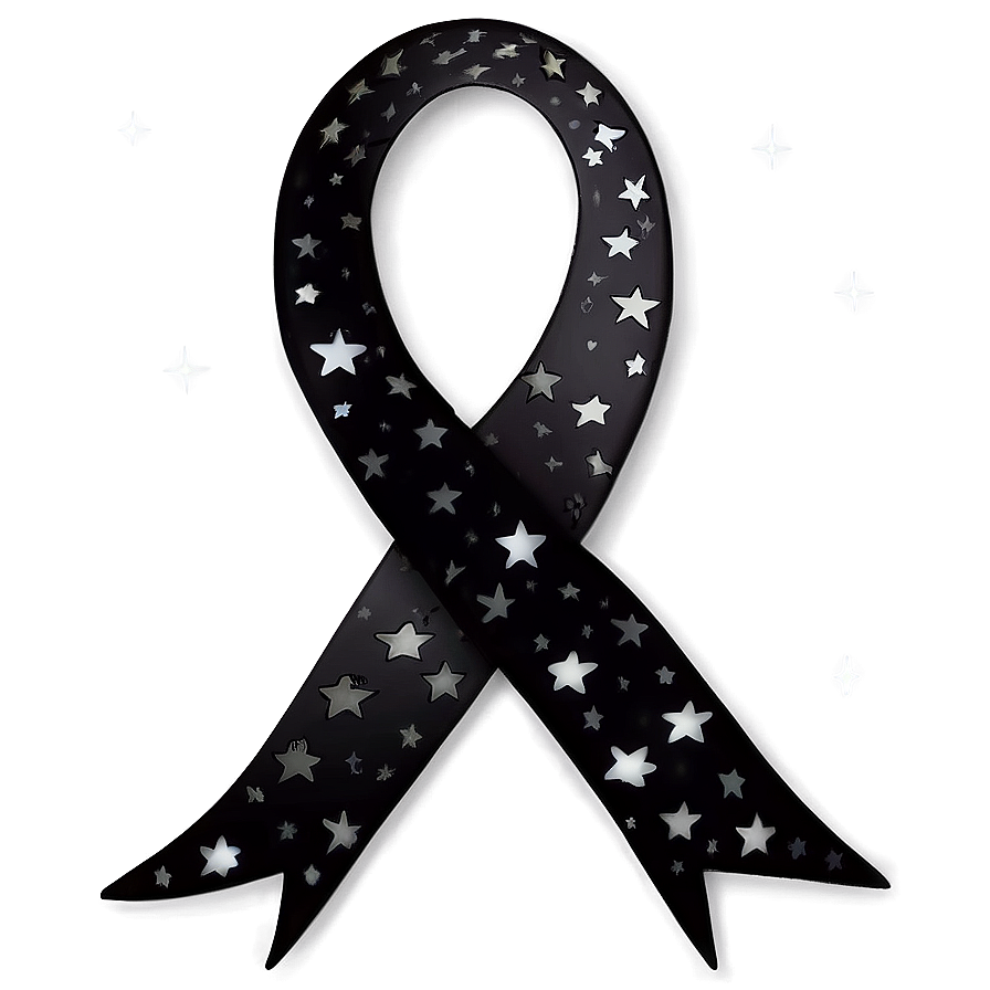 Black Ribbon With Stars Png Doo PNG