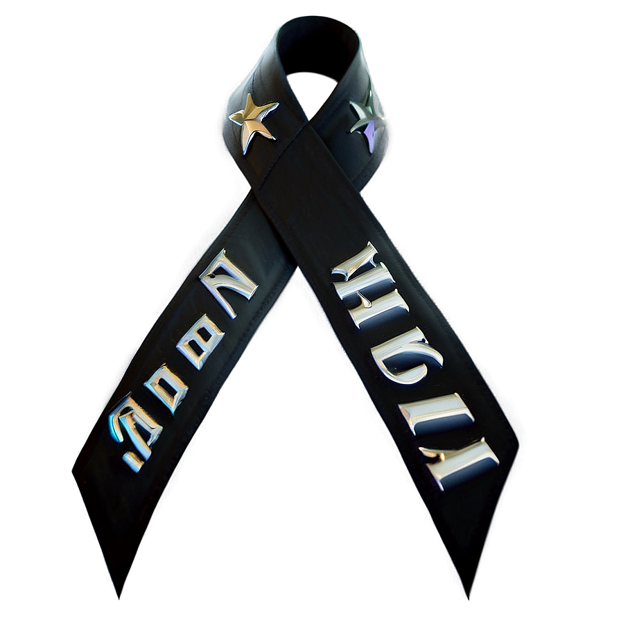 Black Ribbon With Text Png 06202024 PNG