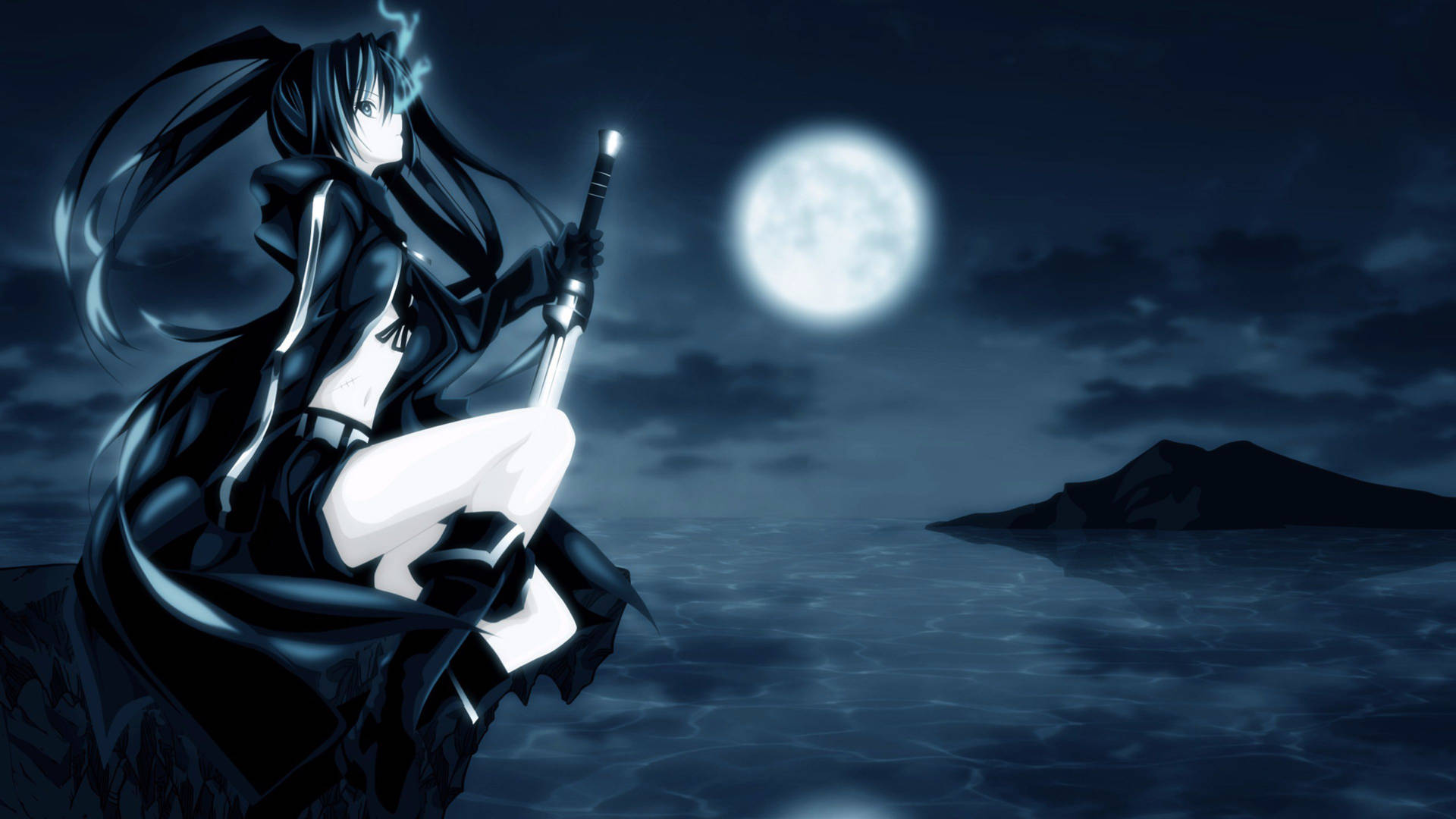 Black Rock Shooter Dark Anime Aesthetic Desktop Background