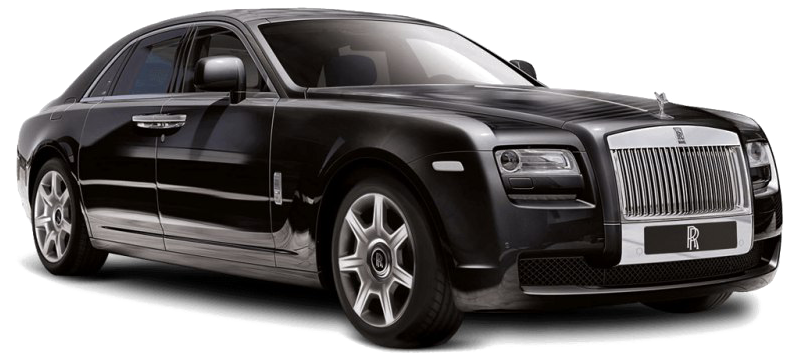 Black Rolls Royce Ghost Side View PNG