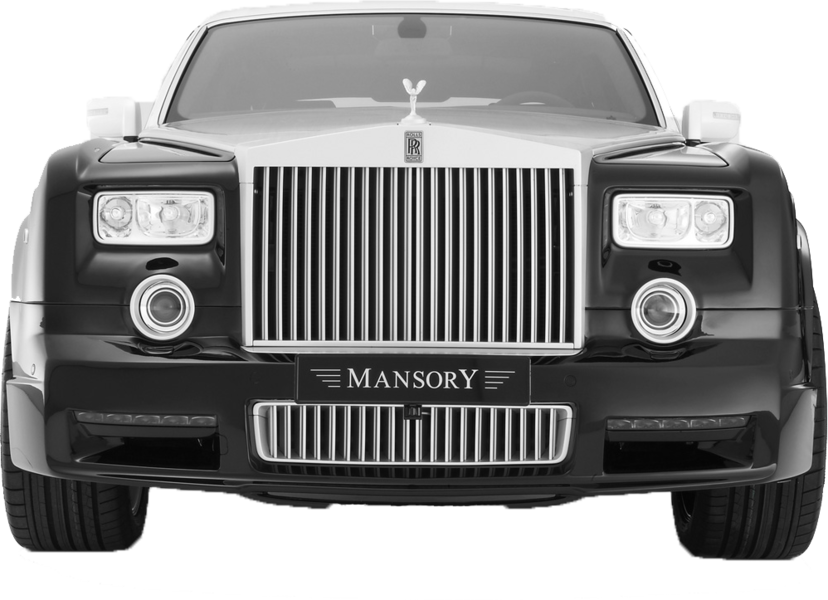 Black Rolls Royce Mansory Front View PNG