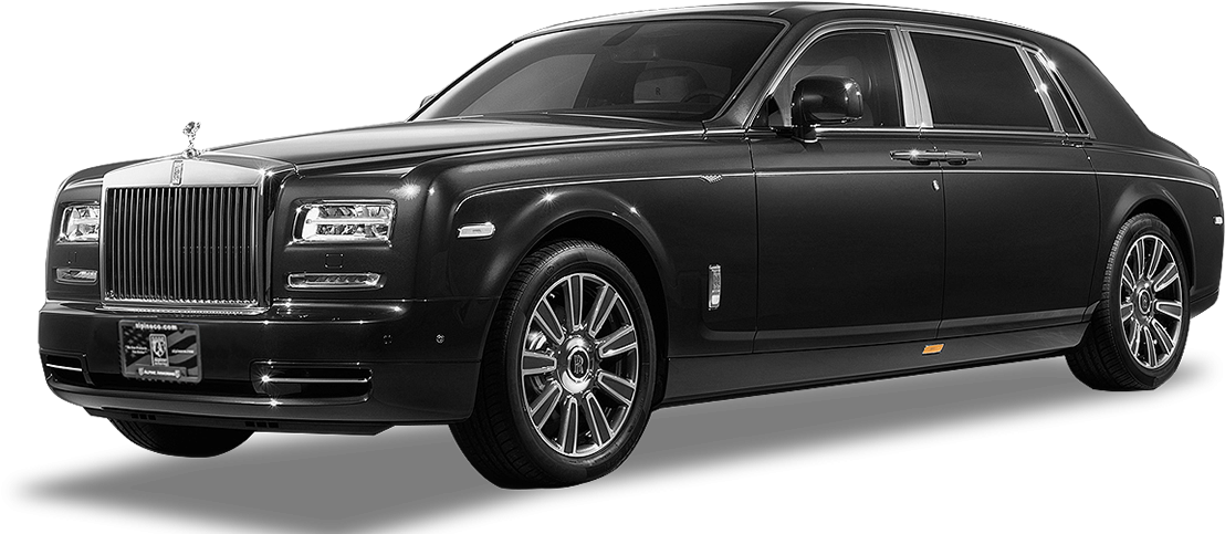 Black Rolls Royce Phantom Side View PNG
