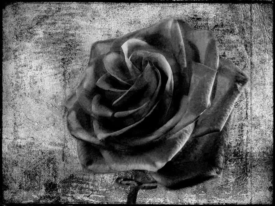 A single black rose looks mysterious and majestic.