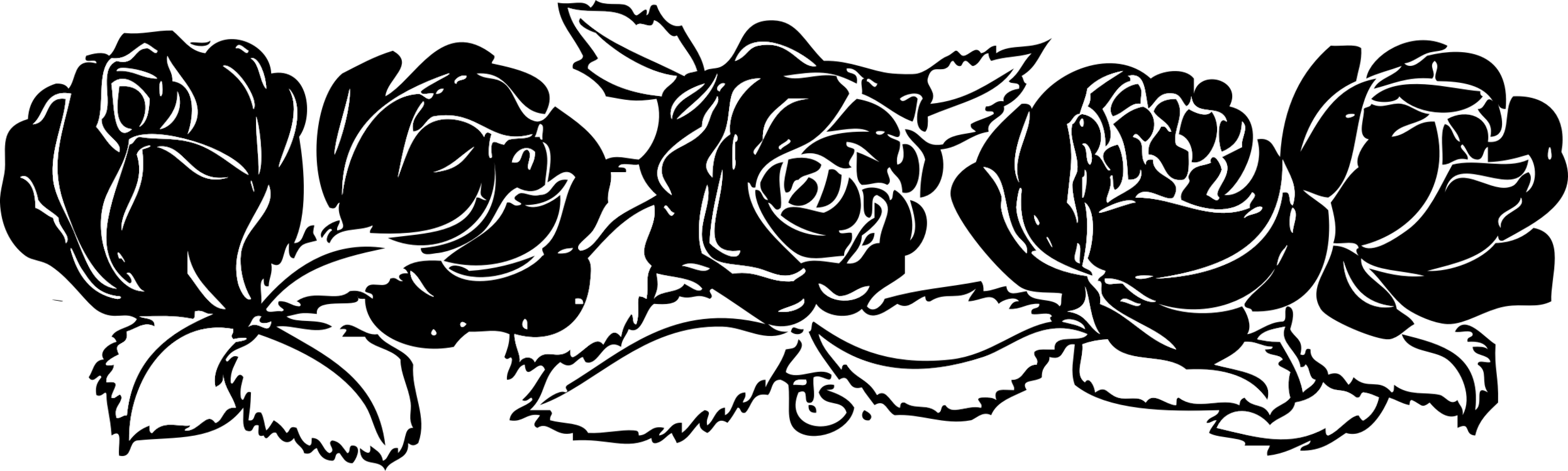 Black Rose Silhouette Graphic PNG
