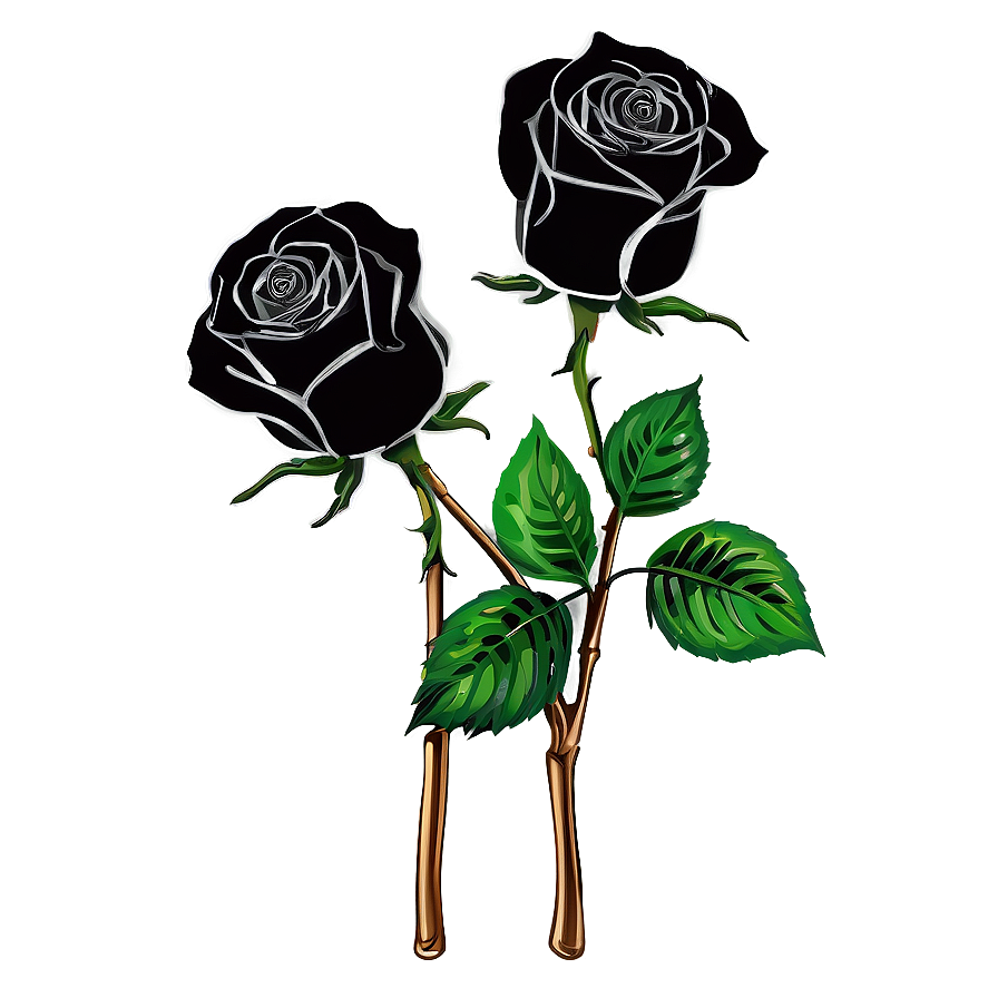 Black Roses Sketch Png 26 PNG