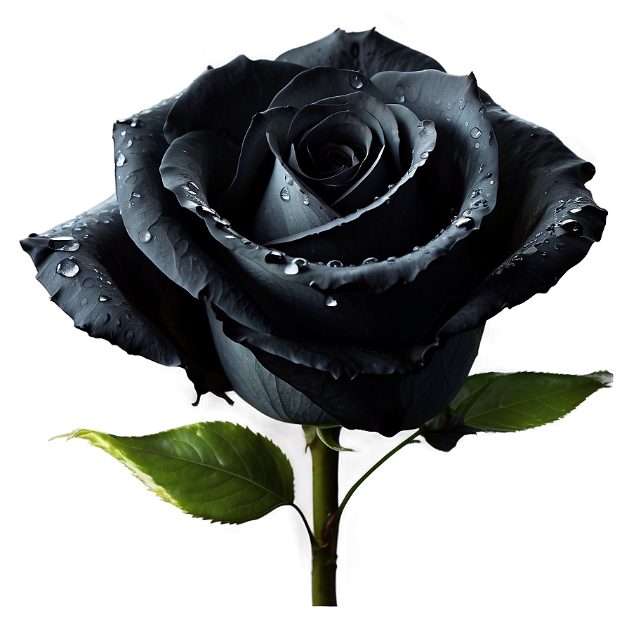 Black Roses With Dew Png 06212024 PNG