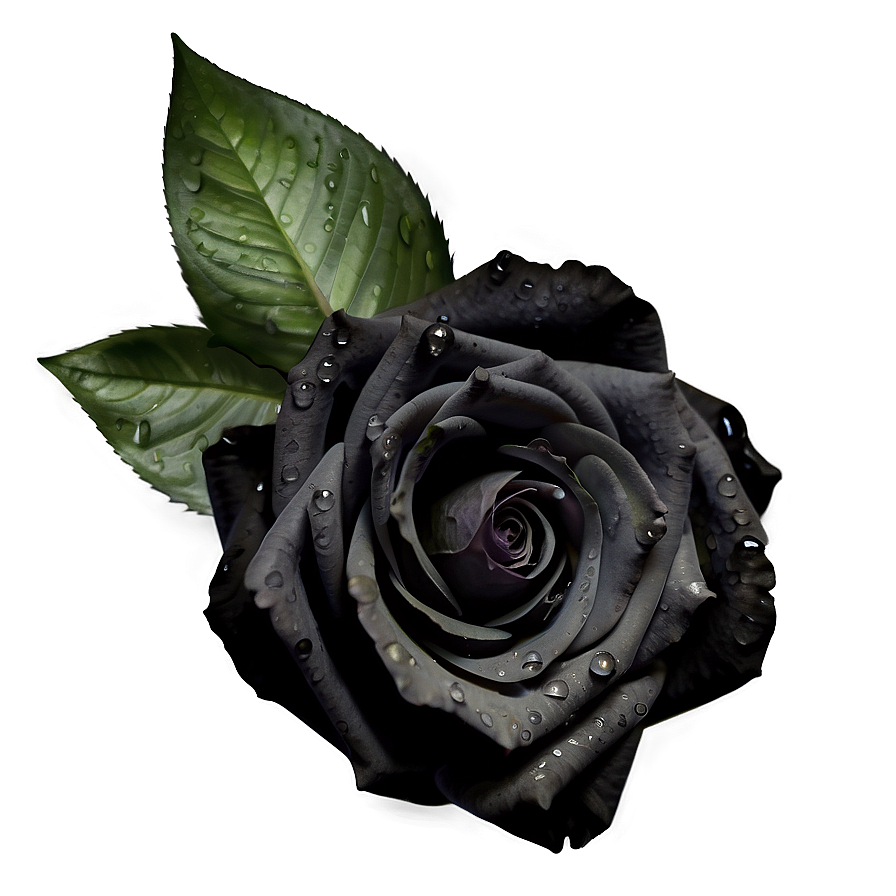 Black Roses With Dew Png Rcm PNG