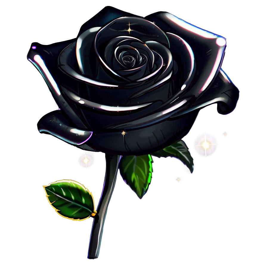 Black Roses With Sparkles Png 06212024 PNG
