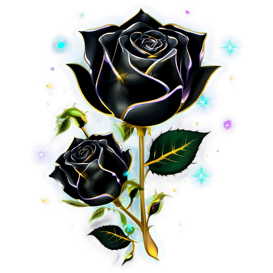 Black Roses With Sparkles Png Cvj PNG