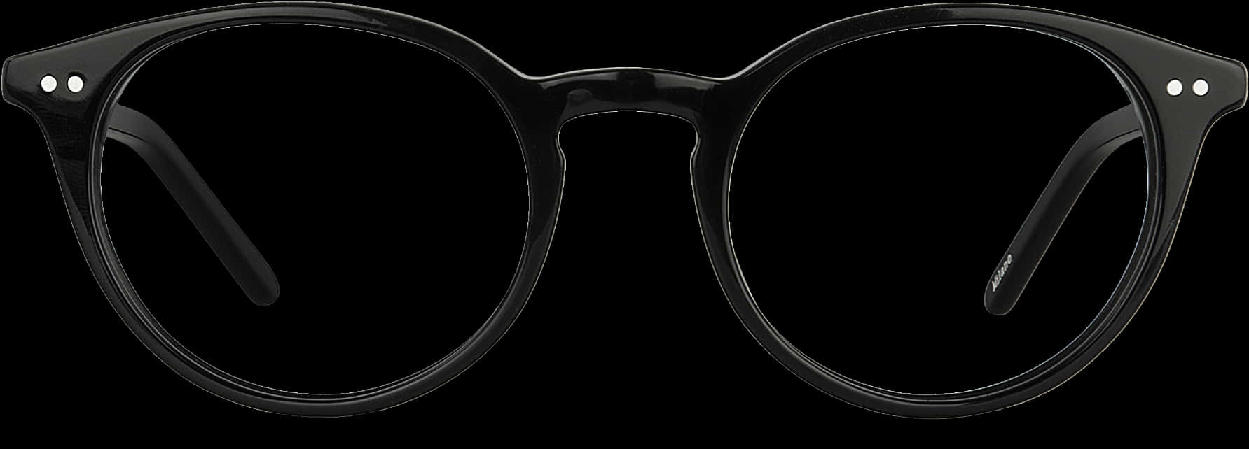 Black Round Glasses Transparent Background PNG