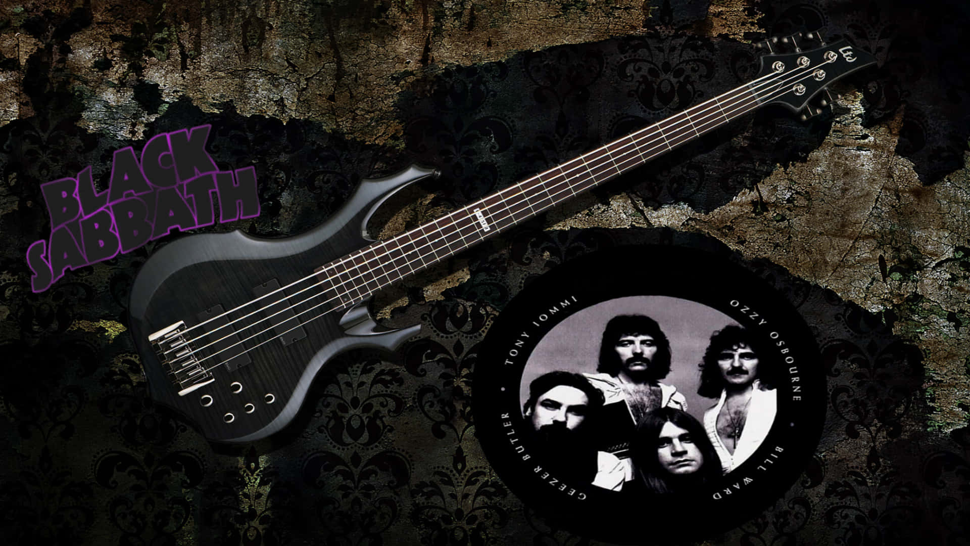 Black Sabbath Bandand Guitar Wallpaper Wallpaper