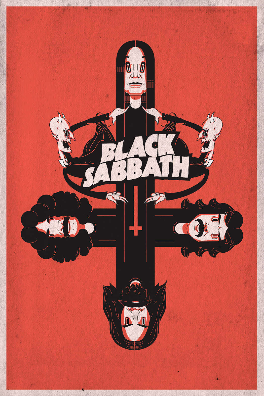 Black Sabbath Cross Illustration Wallpaper