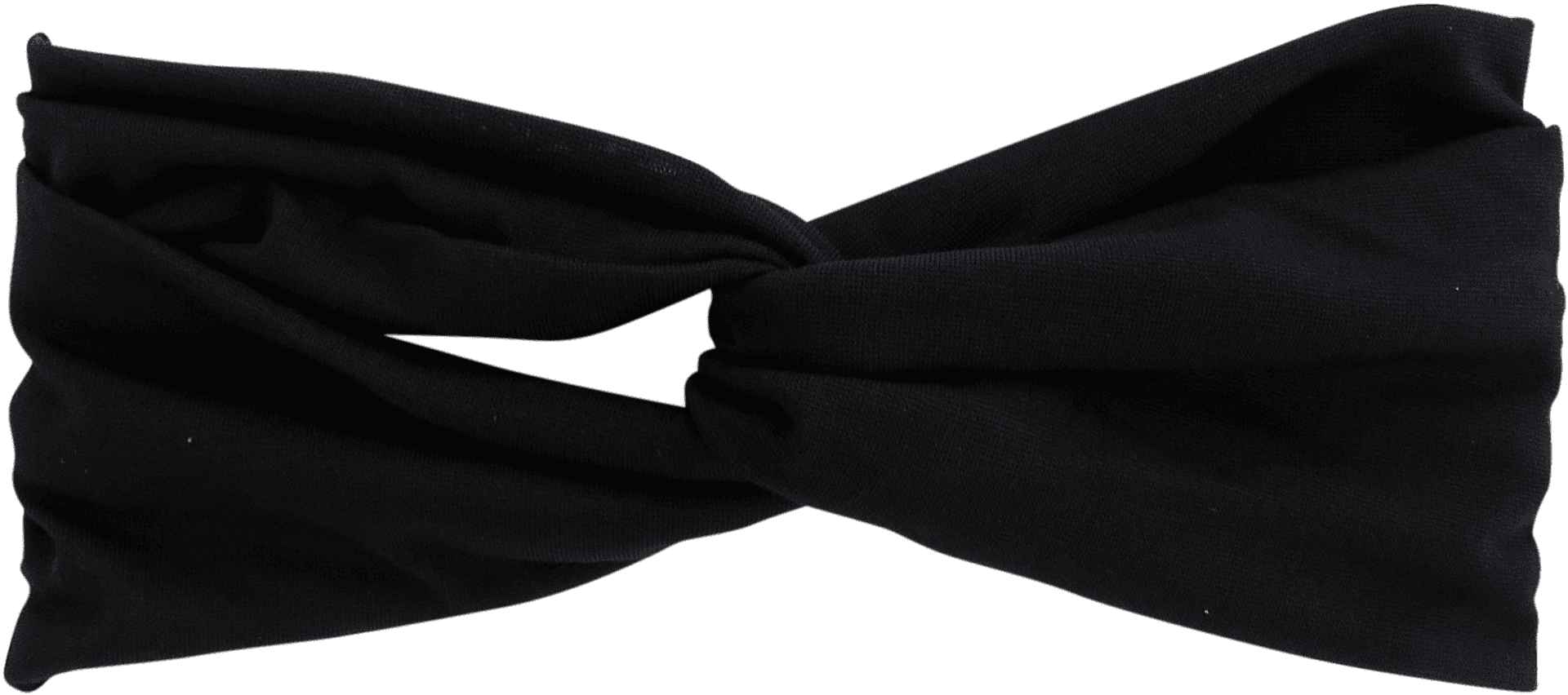 Black Satin Headband Knotted Design PNG