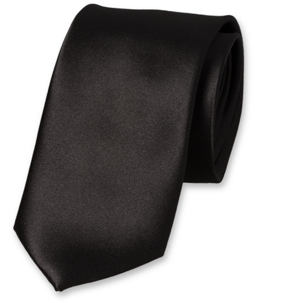 Black Satin Necktie PNG