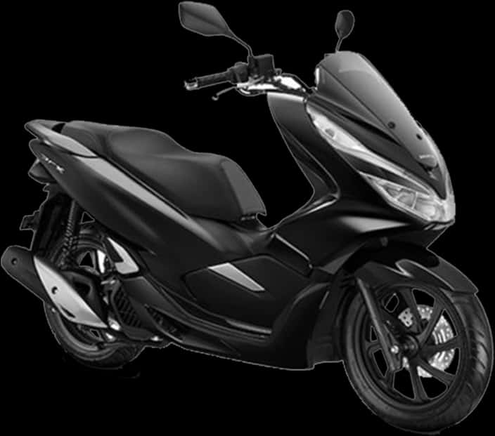 Black Scooter Profile View PNG